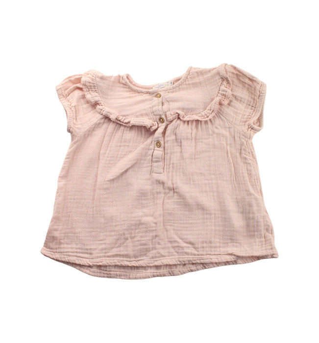 A Pink Short Sleeve Tops from Bout'Chou in size 12-18M for girl. (Front View)