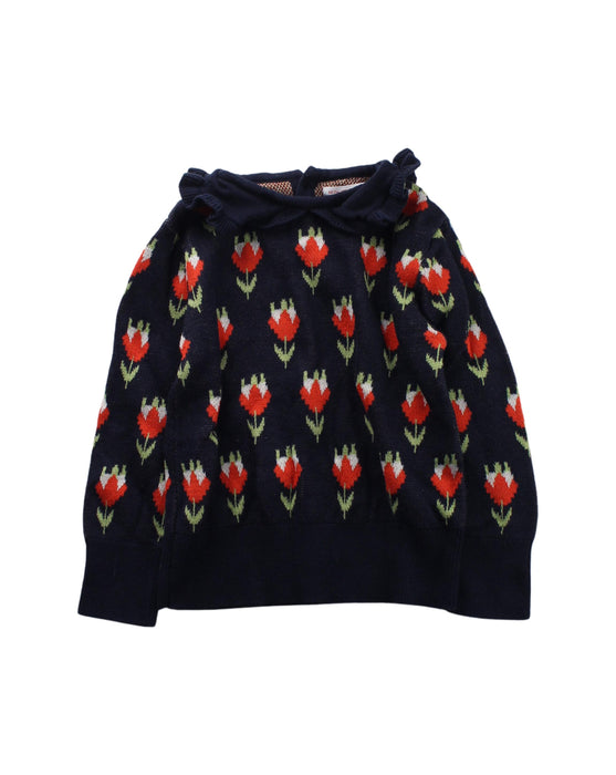 A Blue Knit Sweaters from Monoprix in size 3T for girl. (Front View)