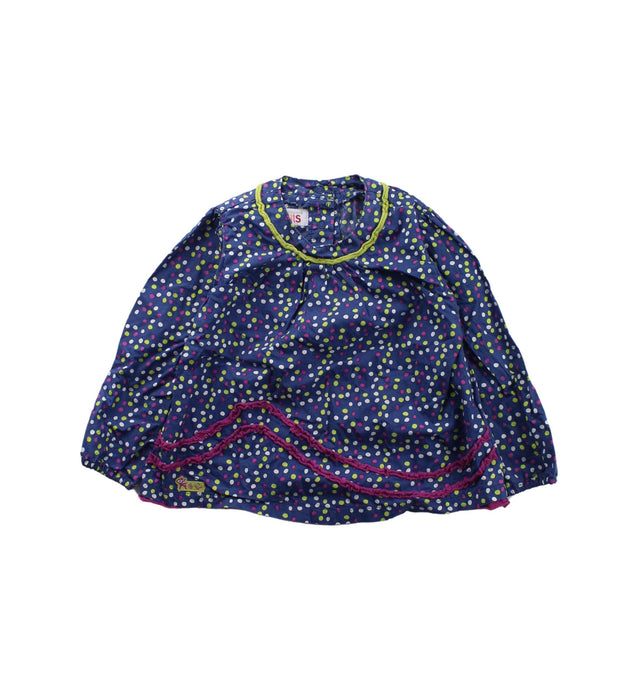 A Blue Long Sleeve Tops from La Compagnie des Petits in size 2T for girl. (Front View)