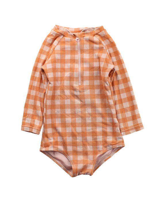 A Orange Swimsuits from Seed in size 2T for girl. (Front View)