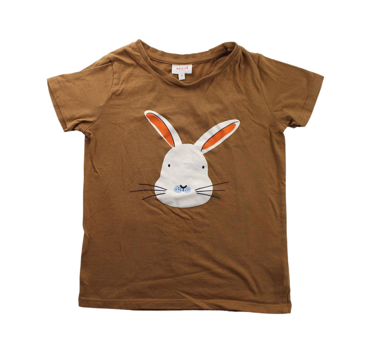 A Brown Short Sleeve T Shirts from Seed in size 6T for girl. (Front View)