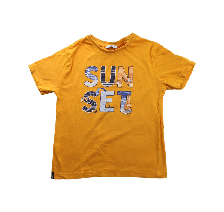 A Yellow Short Sleeve T Shirts from Mayoral in size 6T for neutral. (Front View)