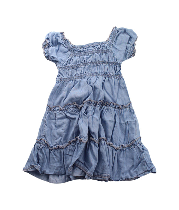 A Blue Short Sleeve Dresses from Mayoral in size 3T for girl. (Back View)