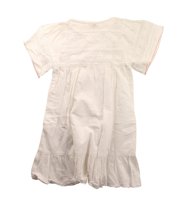A White Short Sleeve Dresses from Bellerose in size 6T for girl. (Back View)