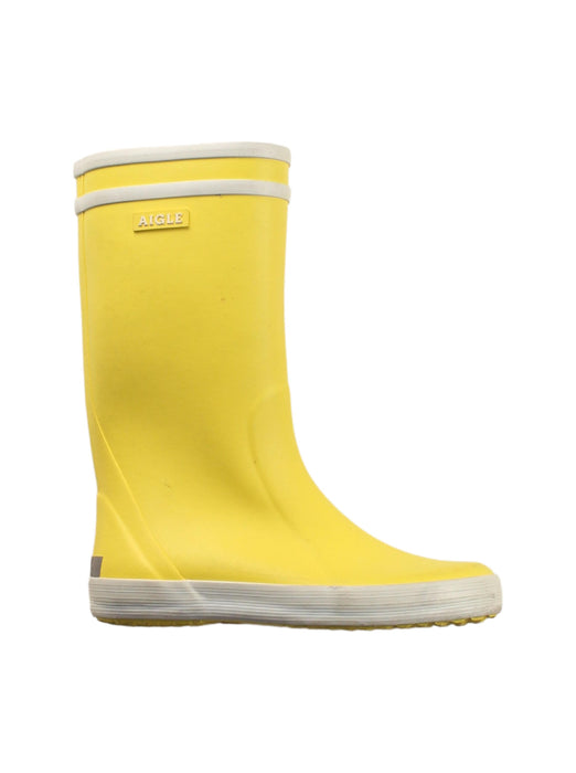 A Yellow Rain Boots from Aigle in size 5T for neutral. (Front View)