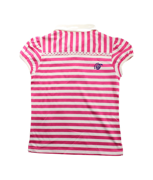 A Pink Short Sleeve Polos from Le Coq Sportif in size 7Y for girl. (Back View)