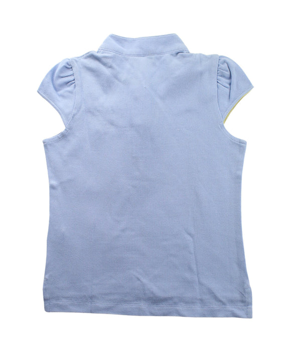 A Blue Short Sleeve Polos from Shanghai Tang in size 6T for girl. (Back View)