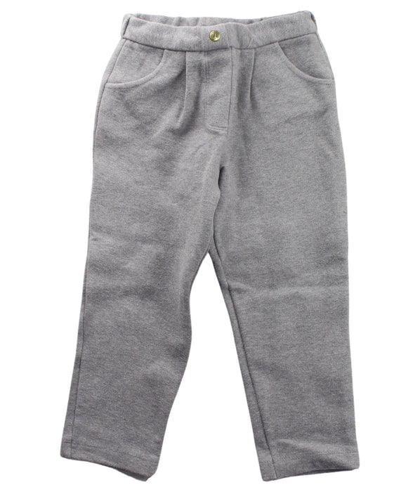 A Grey Sweatpants from Petit Bateau in size 4T for girl. (Front View)