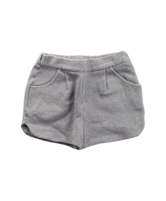 A Grey Shorts from Petit Bateau in size 4T for girl. (Front View)