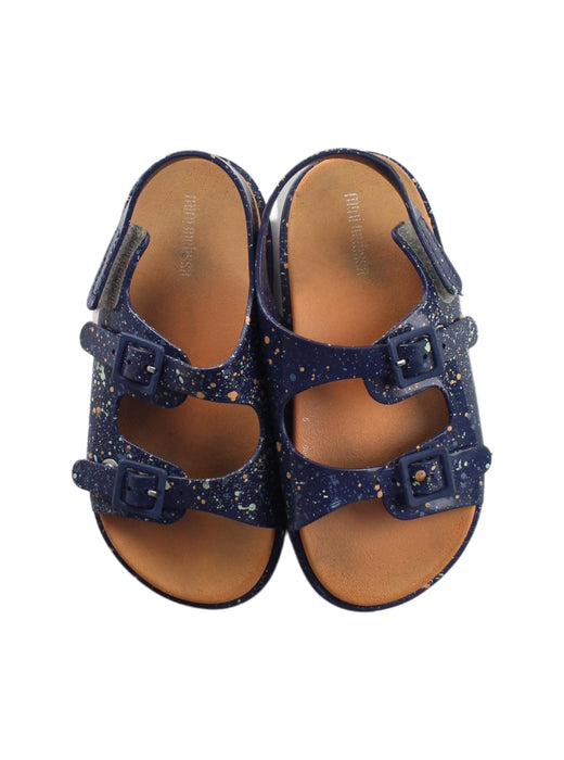 A Blue Sandals from Mini Melissa in size 4T for boy. (Back View)