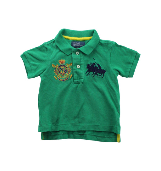 A Green Short Sleeve Polos from Polo Ralph Lauren in size 6-12M for boy. (Front View)