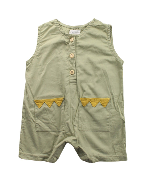 A Green Sleeveless Rompers from Mimi Mono in size 6-12M for boy. (Front View)