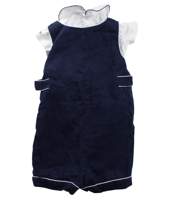 A Blue Overall Shorts from Ralph Lauren in size 6-12M for girl. (Back View)