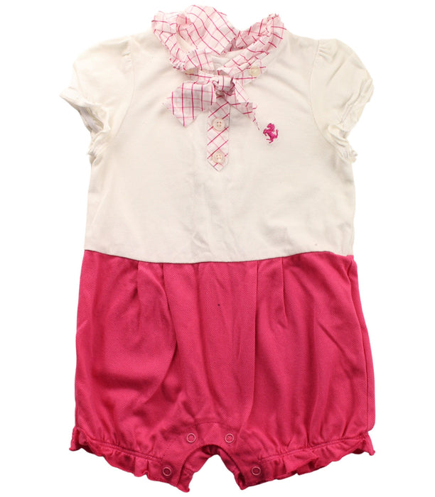 A White Short Sleeve Rompers from Ferrari in size 6-12M for girl. (Front View)