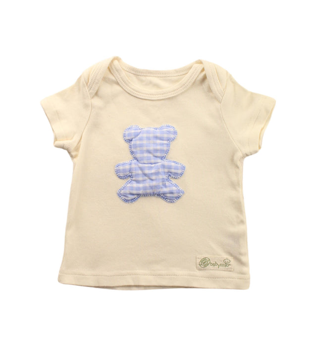 A Ivory Short Sleeve T Shirts from Babymio in size 3-6M for girl. (Front View)