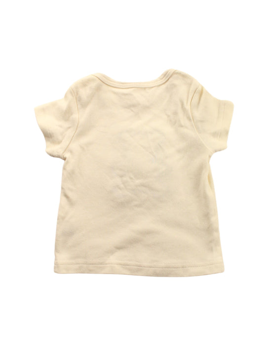 A Ivory Short Sleeve T Shirts from Babymio in size 3-6M for girl. (Back View)
