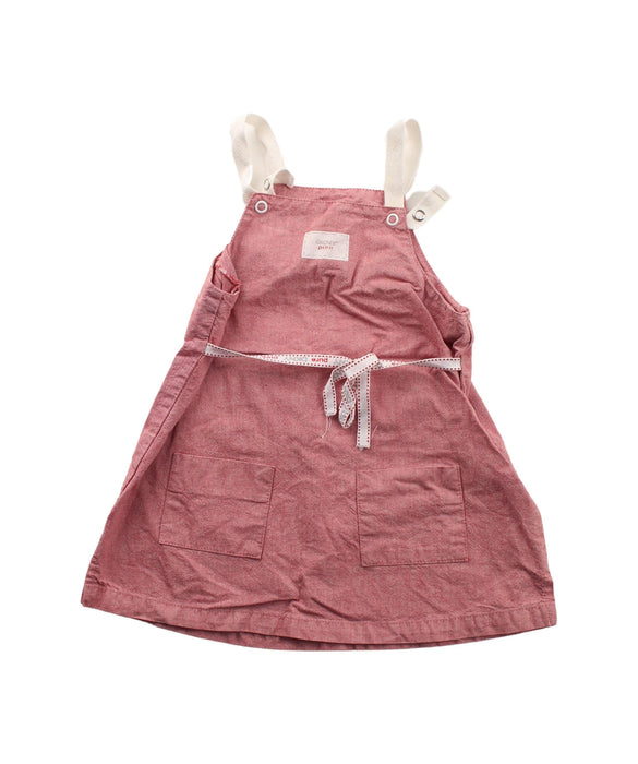 A Pink Overall Dresses from DKNY in size 3-6M for girl. (Front View)