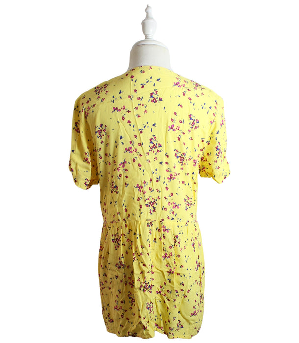 A Yellow Short Sleeve Dresses from Seraphine in size L for maternity. (Back View)