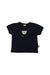 A Black Short Sleeve T Shirts from Steiff in size 0-3M for girl. (Front View)