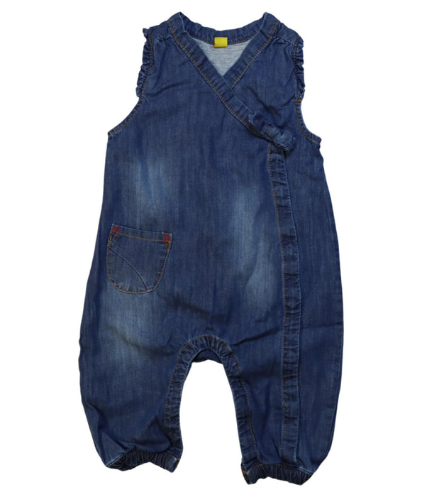 A Blue Sleeveless Jumpsuits from Steiff in size 12-18M for girl. (Front View)