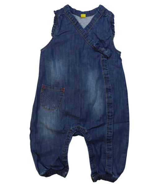 A Blue Sleeveless Jumpsuits from Steiff in size 12-18M for girl. (Front View)
