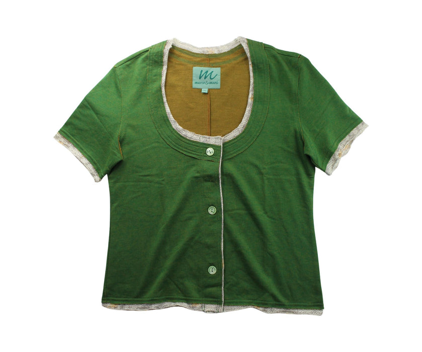 A Green Short Sleeve Tops from Marco & Mari in size 14Y for girl. (Front View)