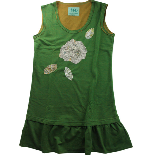 A Green Sleeveless Dresses from Marco & Mari in size 14Y for girl. (Front View)