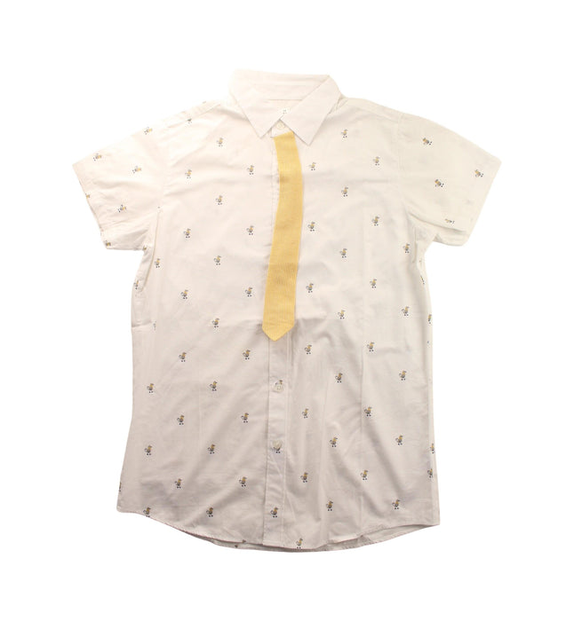 A White Short Sleeve Shirts from Kingkow in size 14Y for boy. (Front View)