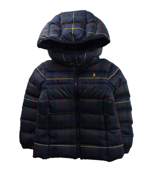 A Blue Puffer/Quilted Jackets from Polo Ralph Lauren in size 3T for boy. (Front View)