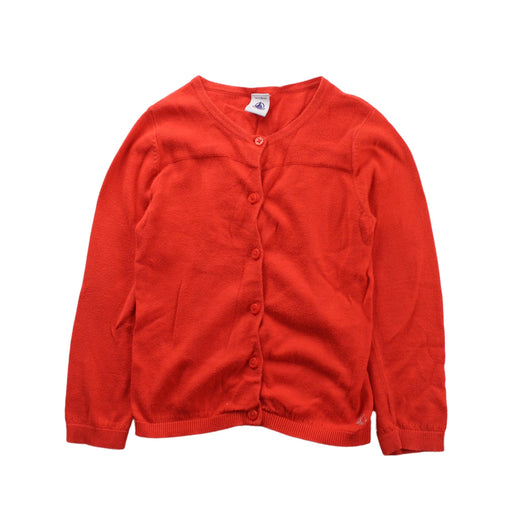 A Red Cardigans from Petit Bateau in size 4T for boy. (Front View)