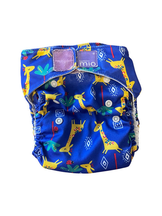 A Blue Cloth Diapers from Bambino Mio in size 6-12M for neutral. (Front View)