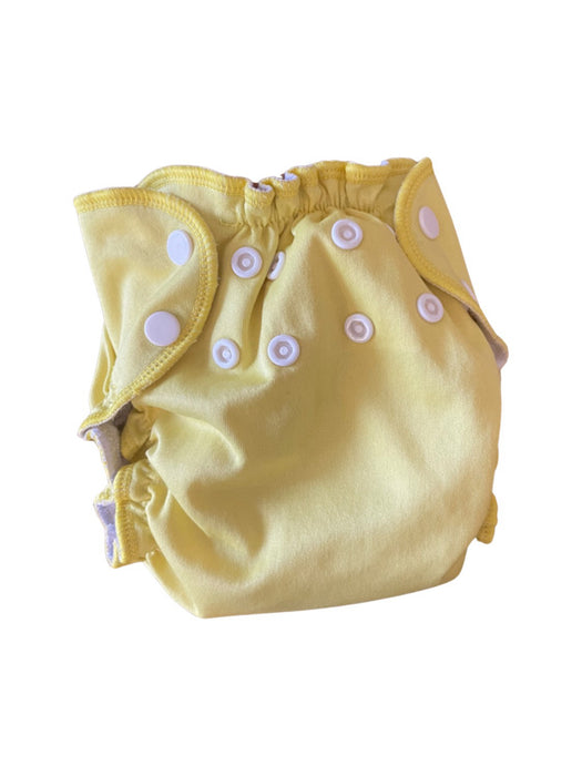 A Yellow Cloth Diapers from Apple Cheeks in size 0-3M for neutral. (Front View)