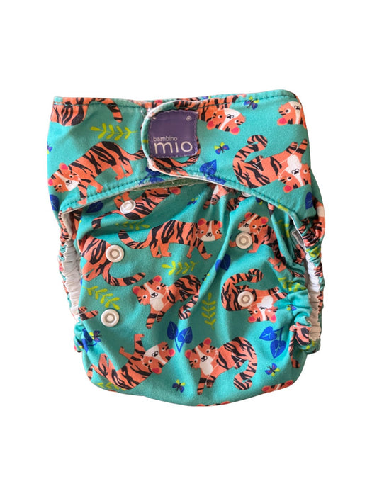 A Green Cloth Diapers from Bambino Mio in size 6-12M for neutral. (Front View)