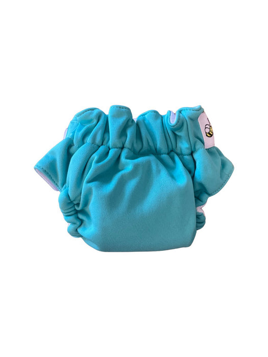 A Teal Cloth Diapers from Baby BeeHinds in size 0-3M for neutral. (Front View)