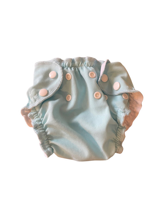 A Blue Cloth Diapers from Apple Cheeks in size 0-3M for neutral. (Front View)