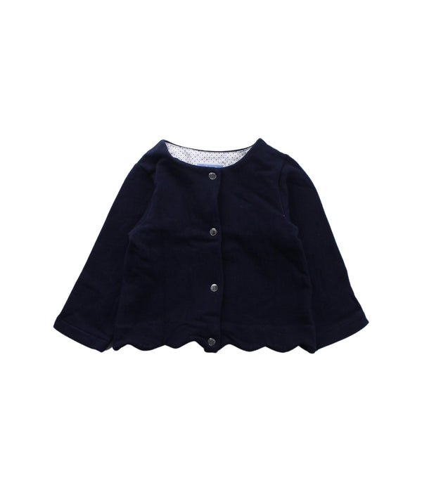 A Blue Cardigans from Jacadi in size 6-12M for girl. (Front View)