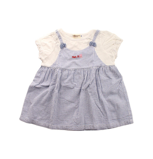 A Blue Short Sleeve Dresses from Miki House in size 2T for girl. (Front View)