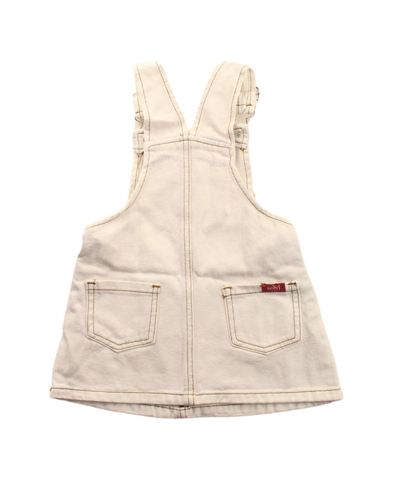 A White Overall Dresses from Seed in size 18-24M for girl. (Back View)