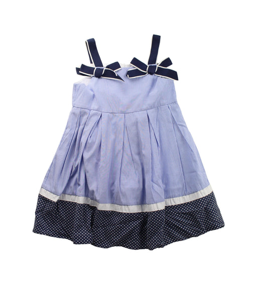 A Blue Sleeveless Dresses from Chickeeduck in size 2T for girl. (Front View)