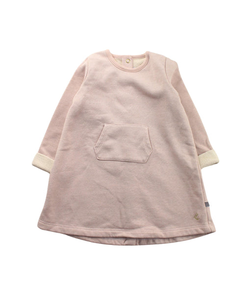 A Pink Long Sleeve Dresses from Petit Bateau in size 12-18M for girl. (Front View)