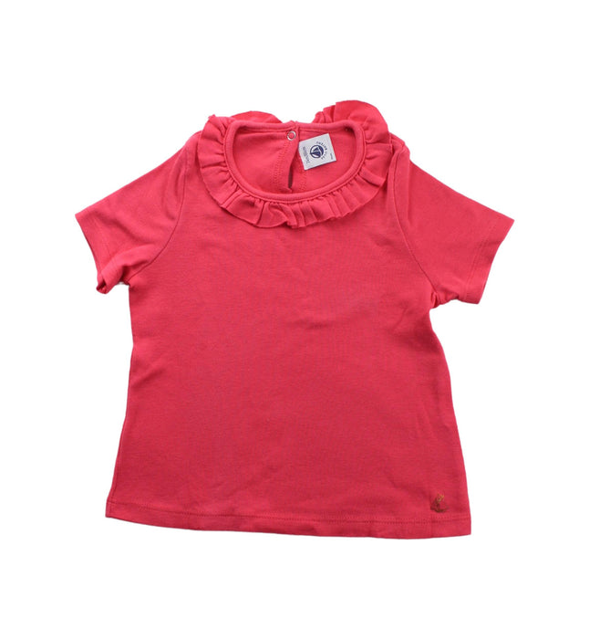 A Red Short Sleeve Tops from Petit Bateau in size 2T for girl. (Front View)