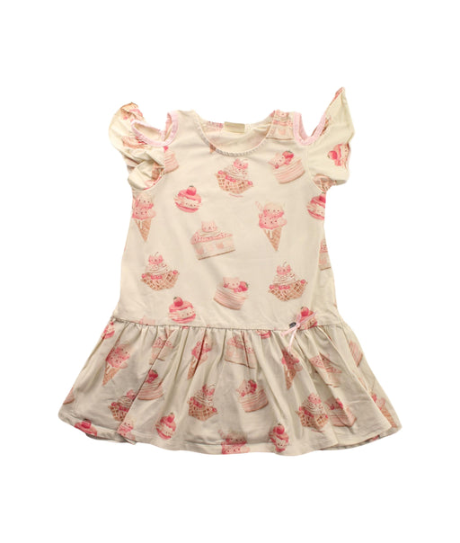 A White Short Sleeve Dresses from Momonittu in size 4T for girl. (Front View)