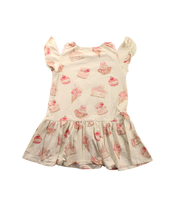 A White Short Sleeve Dresses from Momonittu in size 4T for girl. (Back View)