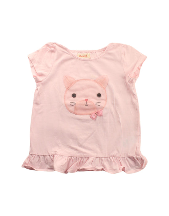 A Pink Short Sleeve Dresses from Momonittu in size 4T for girl. (Front View)