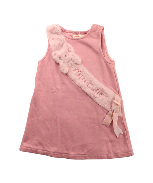 A Pink Sleeveless Dresses from Momonittu in size 4T for girl. (Front View)