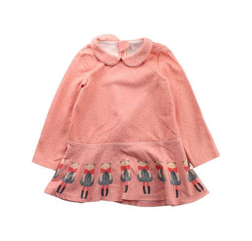 A Peach Long Sleeve Dresses from Momonittu in size 4T for girl. (Front View)