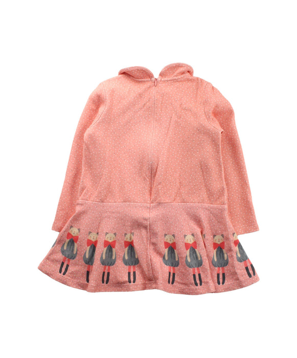 A Peach Long Sleeve Dresses from Momonittu in size 4T for girl. (Back View)