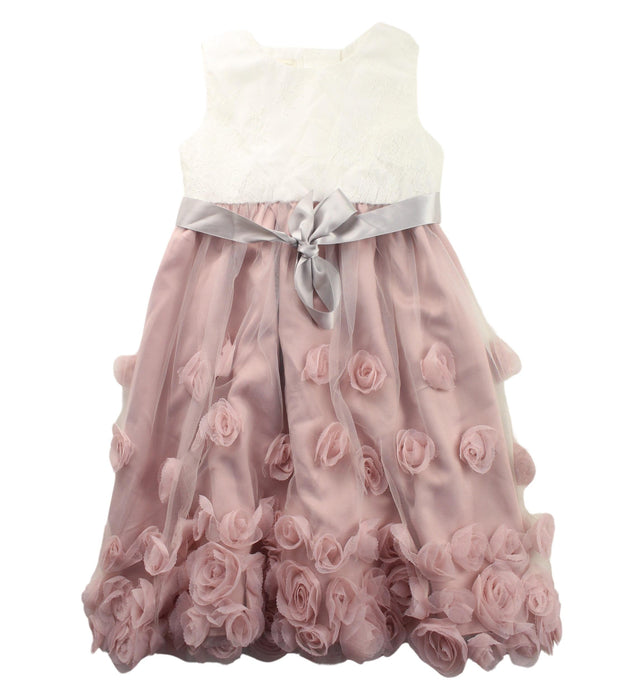 A Pink Sleeveless Dresses from Monsoon in size 2T for girl. (Front View)