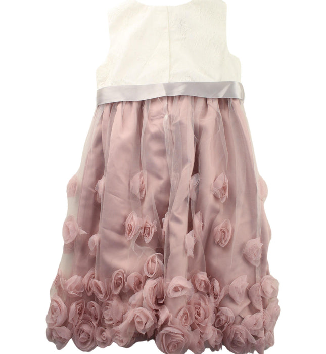 A Pink Sleeveless Dresses from Monsoon in size 2T for girl. (Back View)