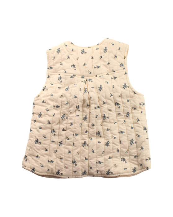 A Beige Outerwear Vests from Organic Mom in size 3T for girl. (Back View)